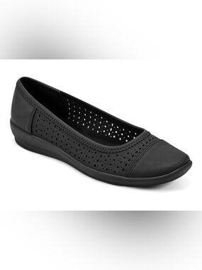 Easy Spirit Avien Slip-On Perforated Ballet Flats Black Size 7 NWT Comfort